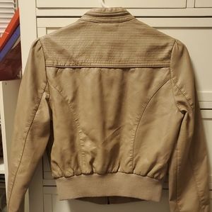 Faux Leather Semi-Crop Jacket